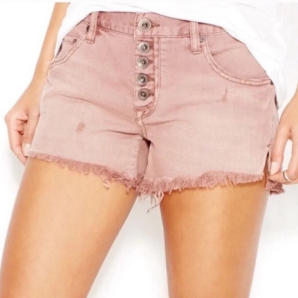 Free People High waist Pink Denim Shorts